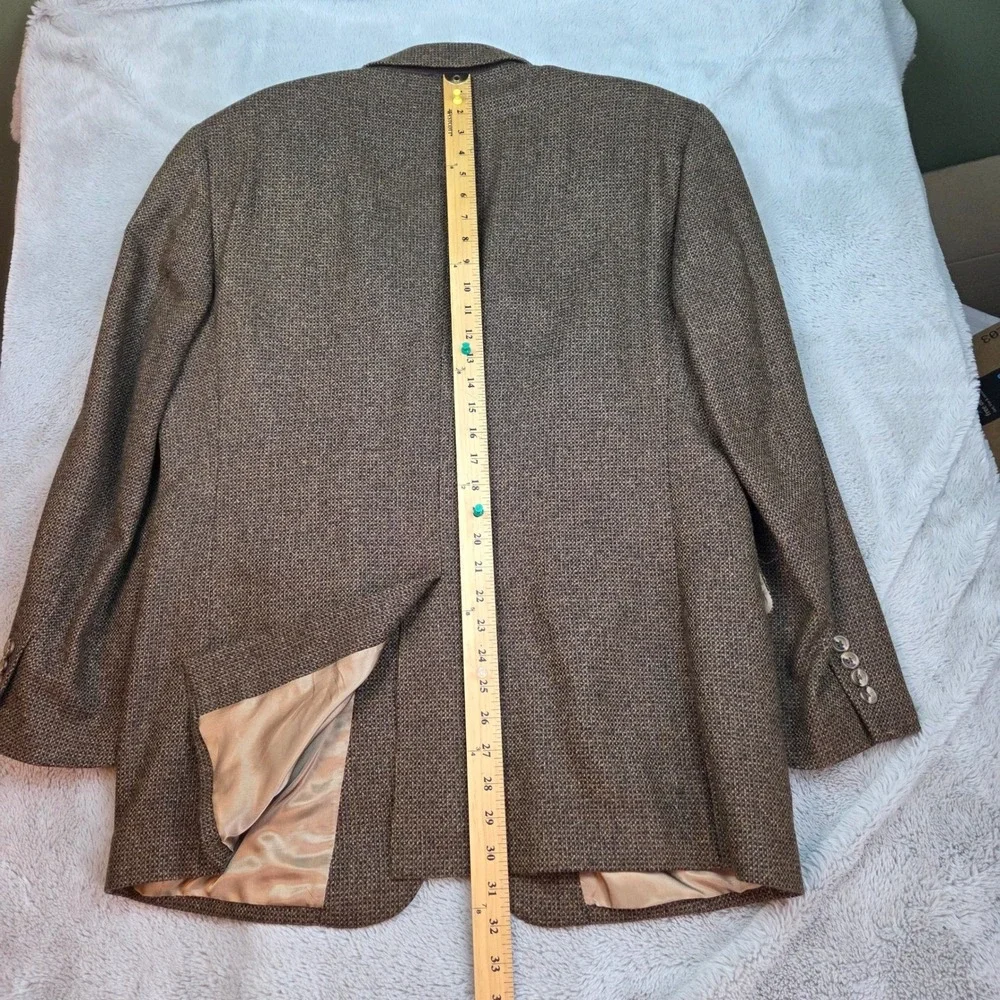 Jos. A. Bank Lambswool Cashmere Sport‎ Coat Mens 43R 2-Button Tweed Blazer Brown